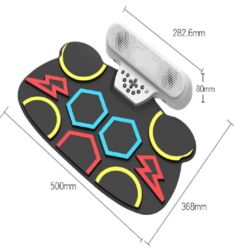 Electronic Desktop Hand Roll Drum, Large Drum Head, Thickened Color Lightning Bluetooth, Dual Mode, One Package Delivery
