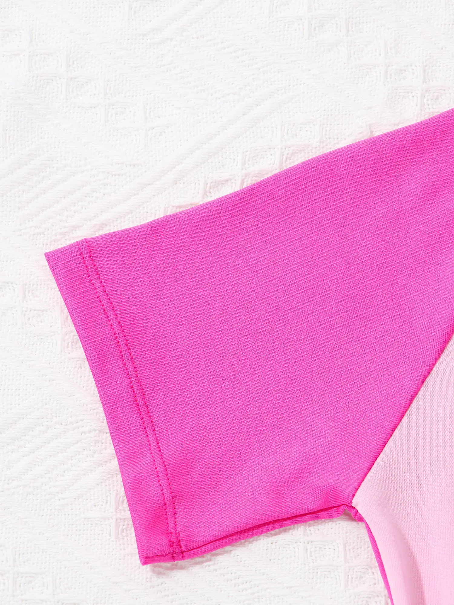 Children Rash Guard Swimsuit Zippered Shorty Wetsuit One-piece Short Sleeves Swimwear Kids Girls Surfing Swimming Bathing Suit