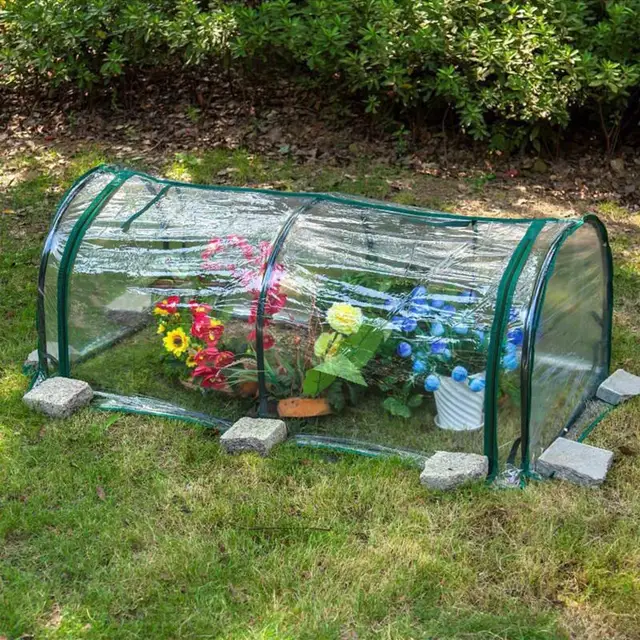 Transparent Garden Warmer Cover Vegetable Flower and Plant Insulated Warming Shed Greenhouse Warming Sunroom Rainproof Cover New 3
