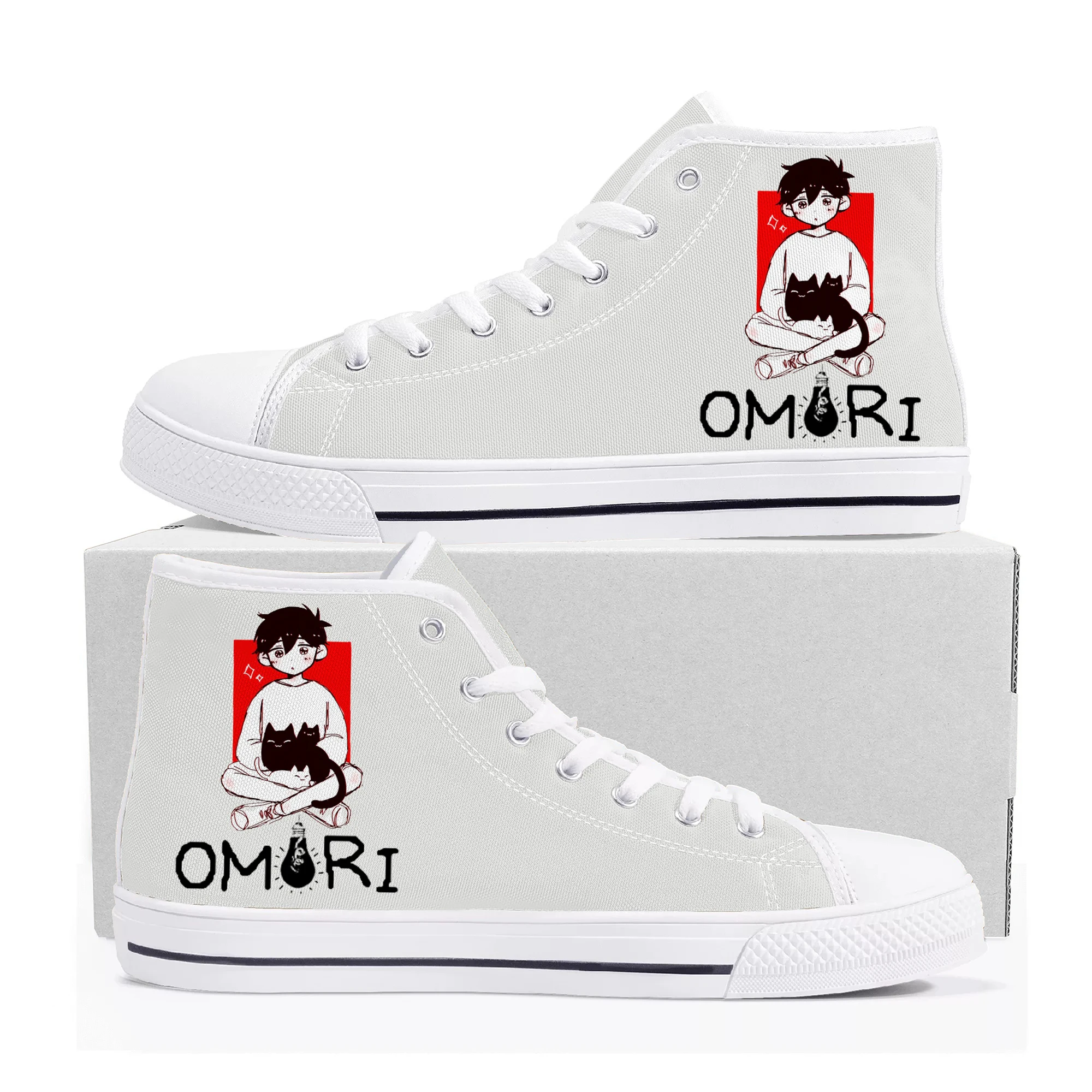 Omori High Top Sneakers Hot Cartoon Game Mens Womens Teenager High Quality Fashion Canvas Shoes Casual Tailor Made Sneaker 2