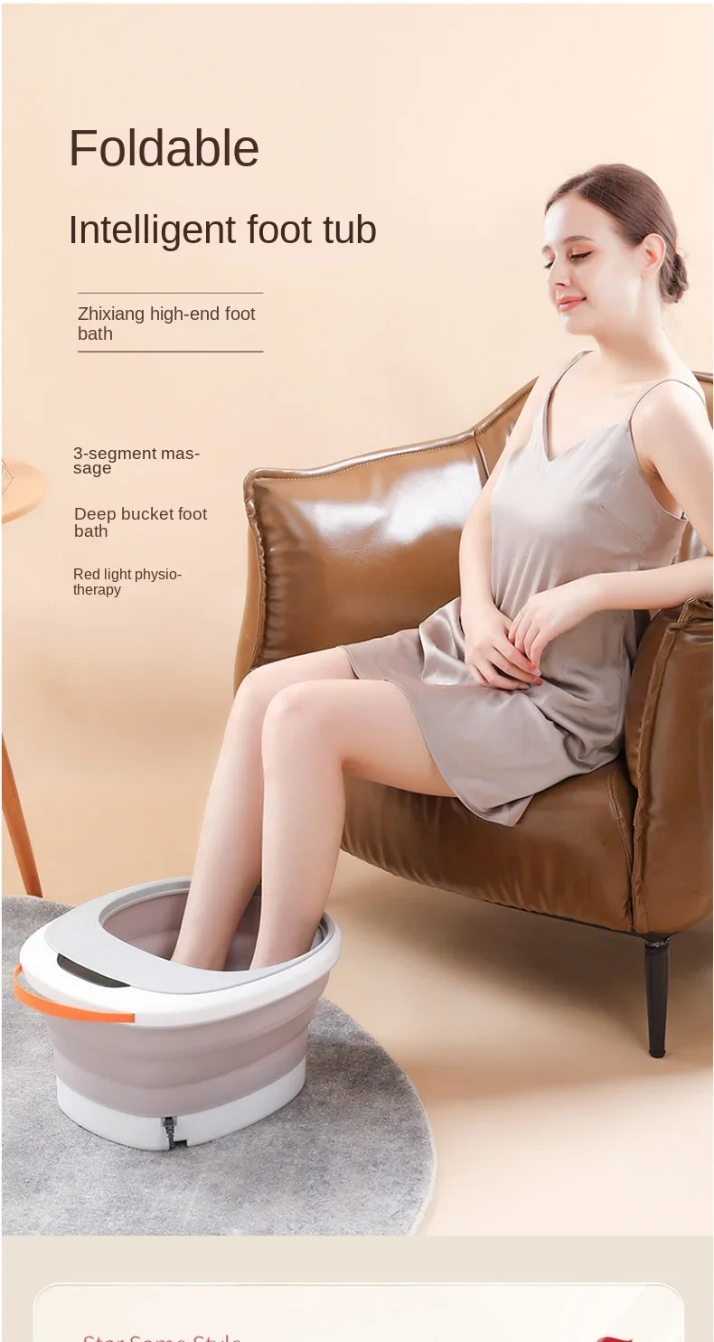 110V/240V Foldable Foot Bath Tub for Home Use with Intelligent Soaking and Heating Function 3