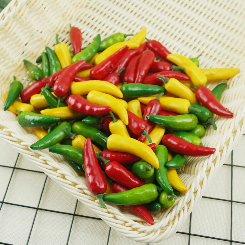 

Artificial Food Vegetables Fake Chili Foam Fruit Hanging Hotel Home Garden Art Decor Cheap Food Decoration Ornament 5pcs