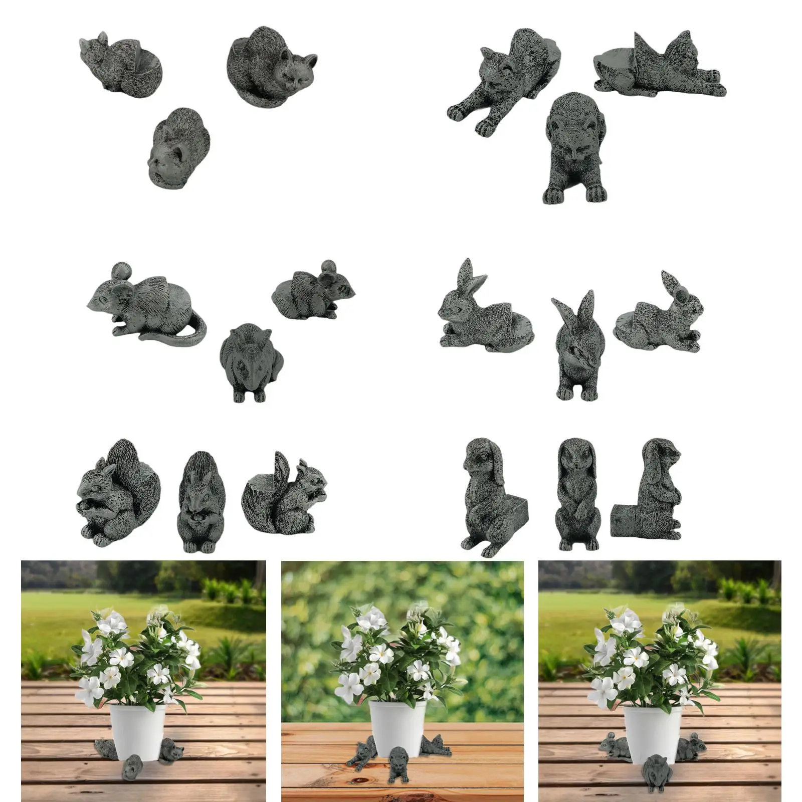 3x Plant Pot Feet Animal Figures Plant Stand for Offices Living Room Outdoor