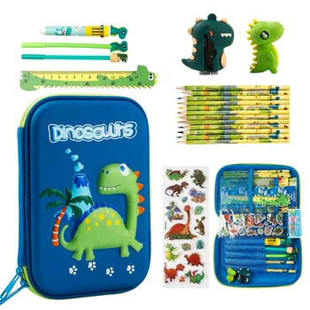 Fantastico dinosauro astuccio set di cancelleria unicorno 3D EVA astuccio per matite organizzatore materiale scolastico per bambini ragazzi regalo per il ritorno a scuola 1
