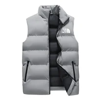Veste à manches longues pour hommes - manteau sans manches élégant - manteau d'hiver imperméable à fermeture éclair - gilet décontracté à col montant d'automne - marque 6
