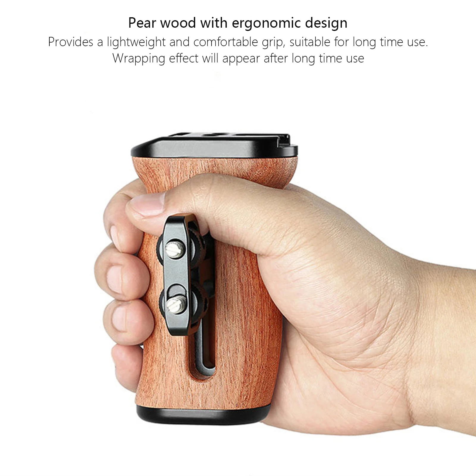 Camera Side Handle Universal DSLR for Sony/Canon/Nikon Camera Wooden Mini Handgrip 1/4 Screws Cold Shoe