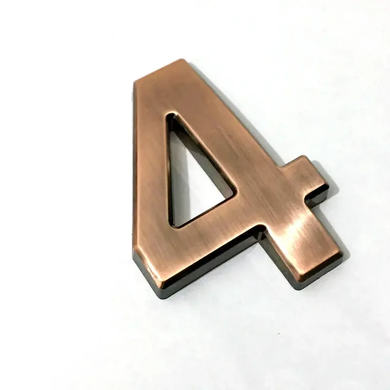 House Number Signs Easy To Install Adhesive Backed Hotel Room Door Plate 10cm Red Bronze Black House Numbers Stickers Acrylic ABS Personalized