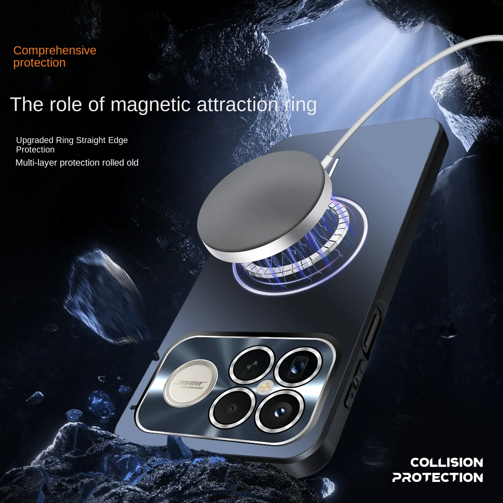 Colorful Magnetic Full Lens Protective Scratch-Resistant Drop-Proof Phone Case