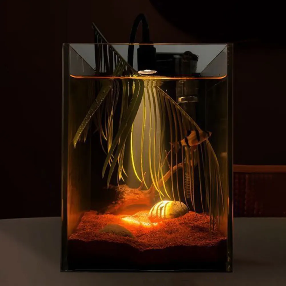 360° Rotating Fish Tank Clamp Light Aquarium Spot Light USB Landscaping Lighting  Waterproof Yellow White Light Clip-on Lamp