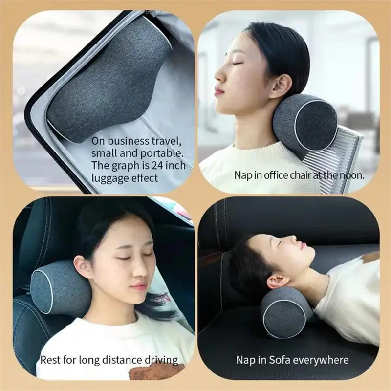 Memory Foam Cervical Pillow Anti-arch Traction Pillow Portable Protect Cervical Spine Ergonomic Travel Sleeping Neck Pillow 3