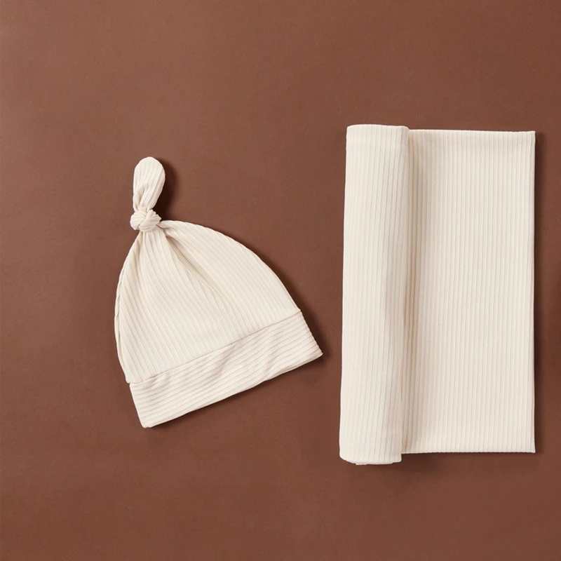 Soft Cotton Baby Muslin Blanket Newborn Swaddle Wrap Towel with Hat Unisex Boys Girls Receiving Blanket Baby Shower Gift 80x80cm