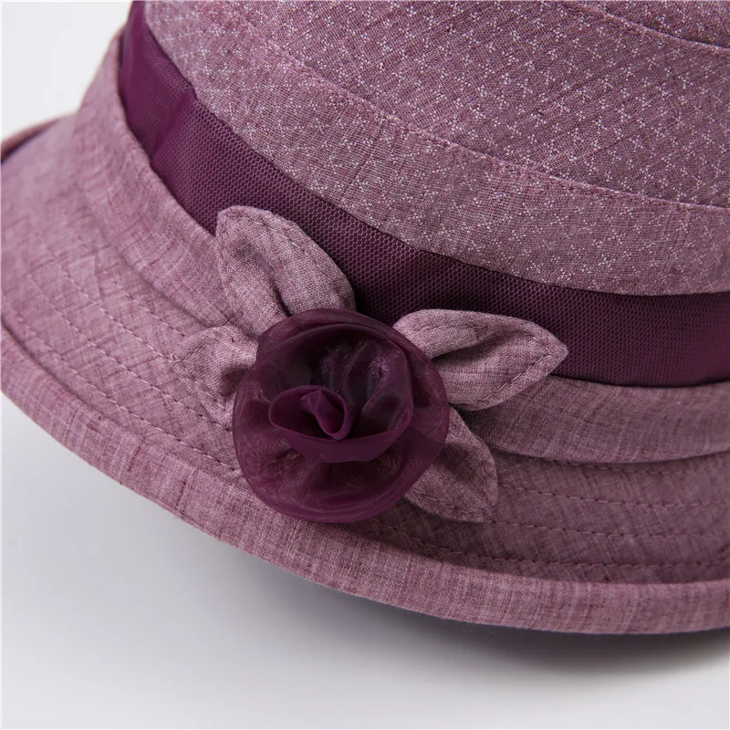 Volkshüte Damen Frühling und Herbst Mutter sonnenbeständiger Beckenhut Oma Stoffkappe Sommer sonnenbeständiger und atmungsaktiver Eimerhut – Detail 2