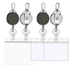 Retractable Lanyard Badge Credit Card Holder Cover Case Badge Reel with Keychain for ID Name Badges Staff Work Pass Card Clip 2