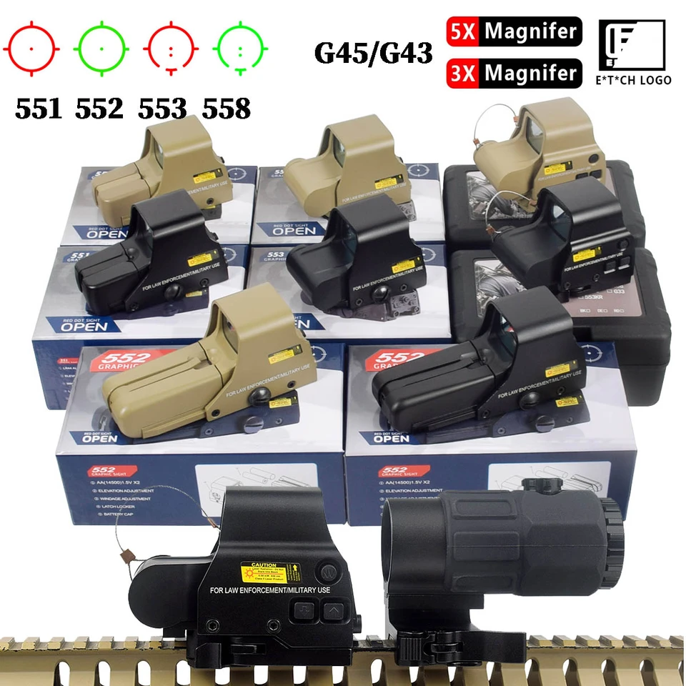 551 552 553 558 Red Green Dot Holographic Sight Scope