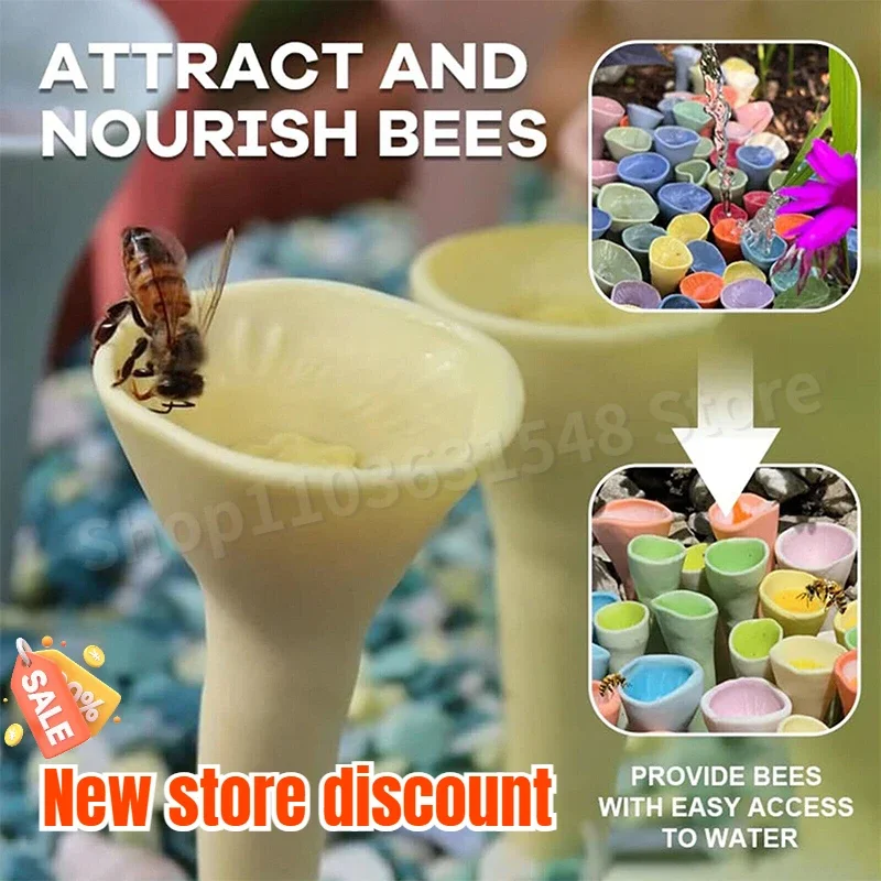 

2024 Bee Insect Drinking Cup Resin Insect Drinking Cup Bee Feeder Drinker Outdoor Garden Insect Feeding Supplies Bee Cups