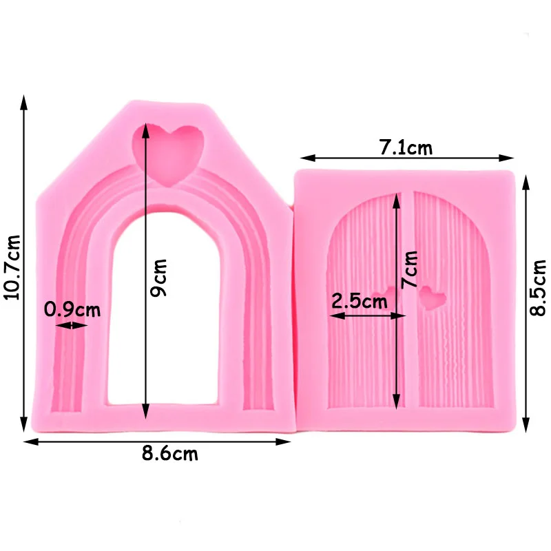 3D Door Window Silicone Mold Frame Border Fondant Cake Tool Kitchen DIY Fudge Cookies Chocolate Mold Plaster Clay Decoration silicone mold cake decorating tools