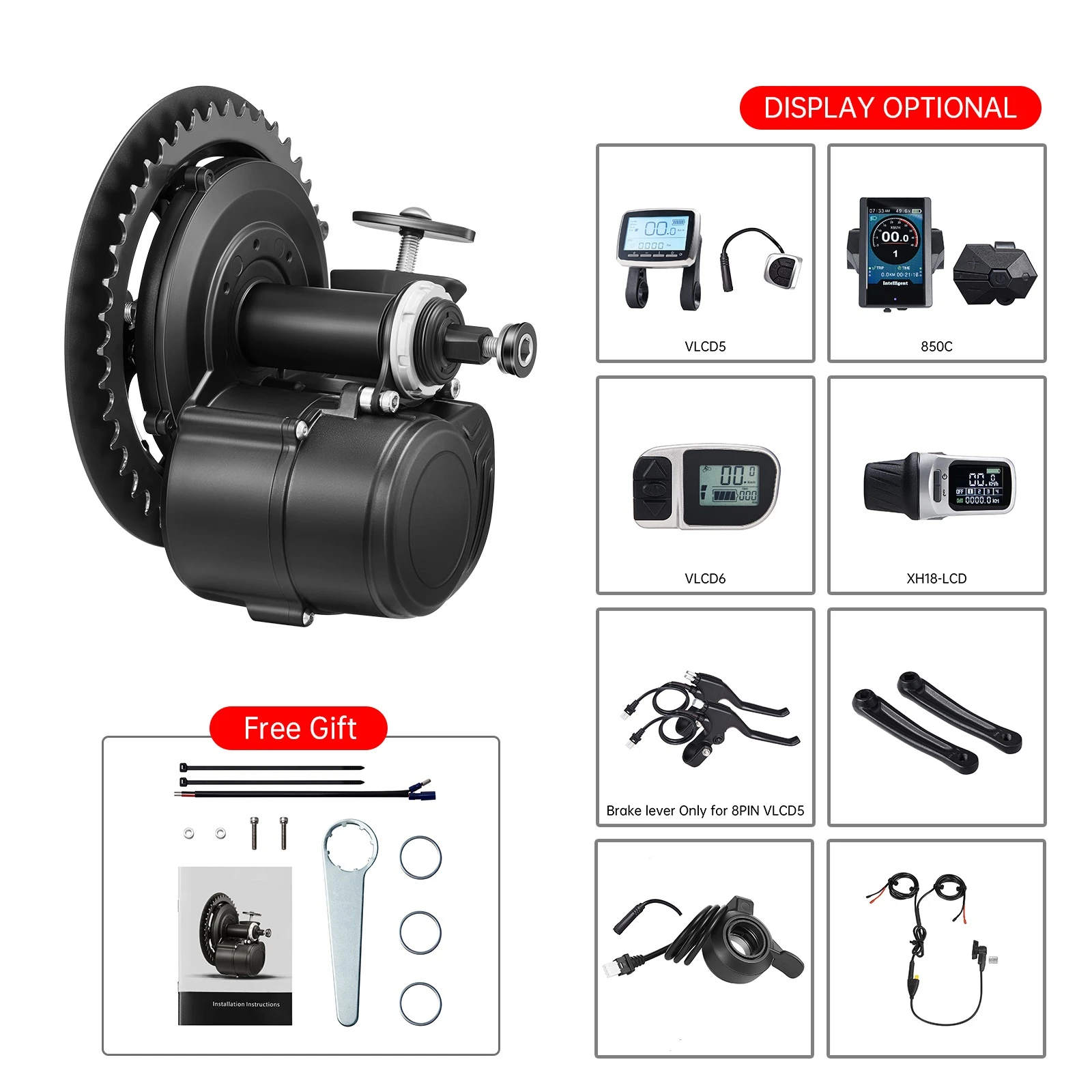 TSDZ2B tongsheng 36V 250W 350W tsdz2 vélo électrique mid moteur avec capteur de couple