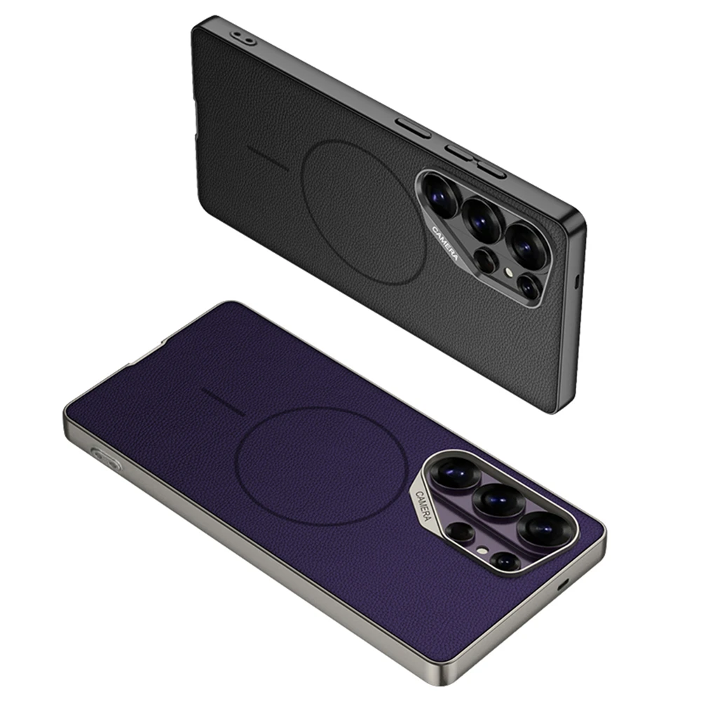 Magnetic Leather Thin Matte Phone Case with Magsafe Compatibility - Wireless Charging Shockproof Cover