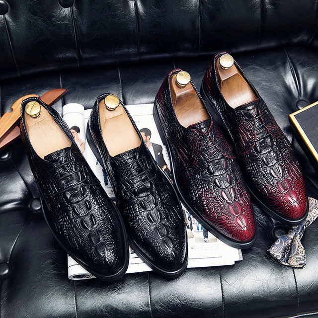 Wholesale High Quality Men's Dress shoes New Designer crocodile genuine  leather men shoes formal dress leather shoes men From m.