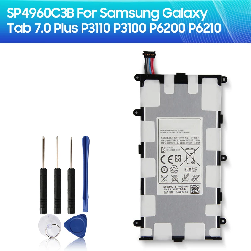 1x High Quality 4000mah Sp4960c3b Built-in Battery Batterie For Samsung  Galaxy Tab 2 7.0 & 7.0 Plus Gt-p3100 P3100 P3110 P6200 - Tablet Batteries &  Backup Power - AliExpress