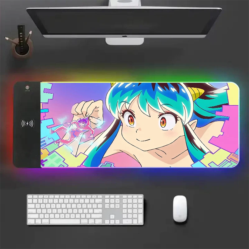 

Urusei Yatsura Anime RYRA mouse pads Ram RGB gamer computer pad rubber non-slip large table mat personalized pause keyboard pad