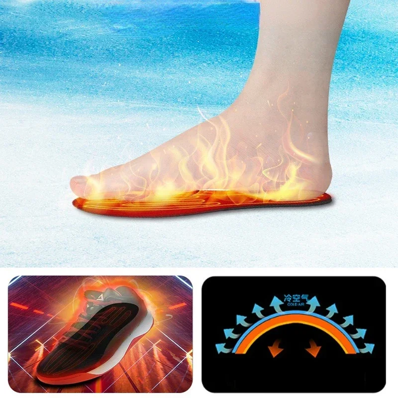 USB Rechargeable Heated Insoles Size 35-46 DIY Customizable Electric Heated Shoes Pad for Outdoor Skiing Winter Foot Warmers shoe insoles,heated shoe insoles