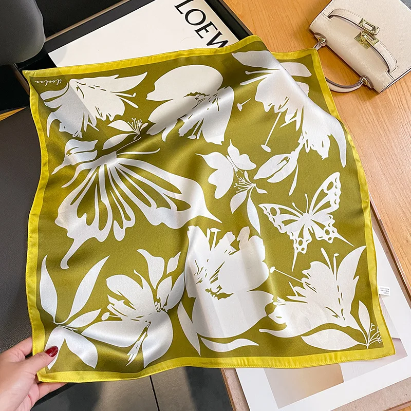 Decorative 100% Real Silk Scarf 53cm Square