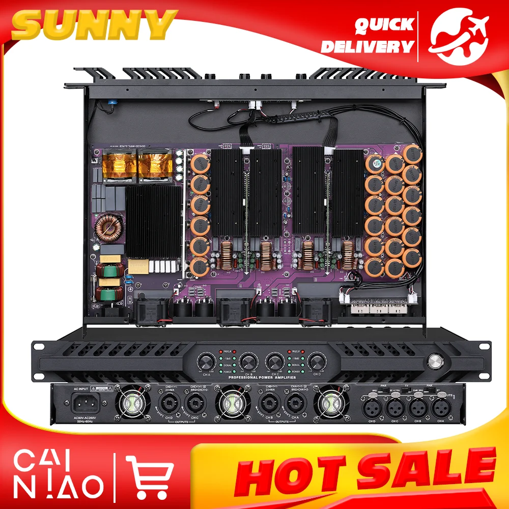 4 channel high power digital amplifier 4*2400W Class D Hifi High Power Amplifier For KTV Disco Stage Karaoke