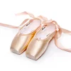 Adult Canvas Satin Ballet Pointe Dance Shoes Ladies Professional Ribbons Woman Ballerina Dancing Shoe with Silicone Toe Pad 2