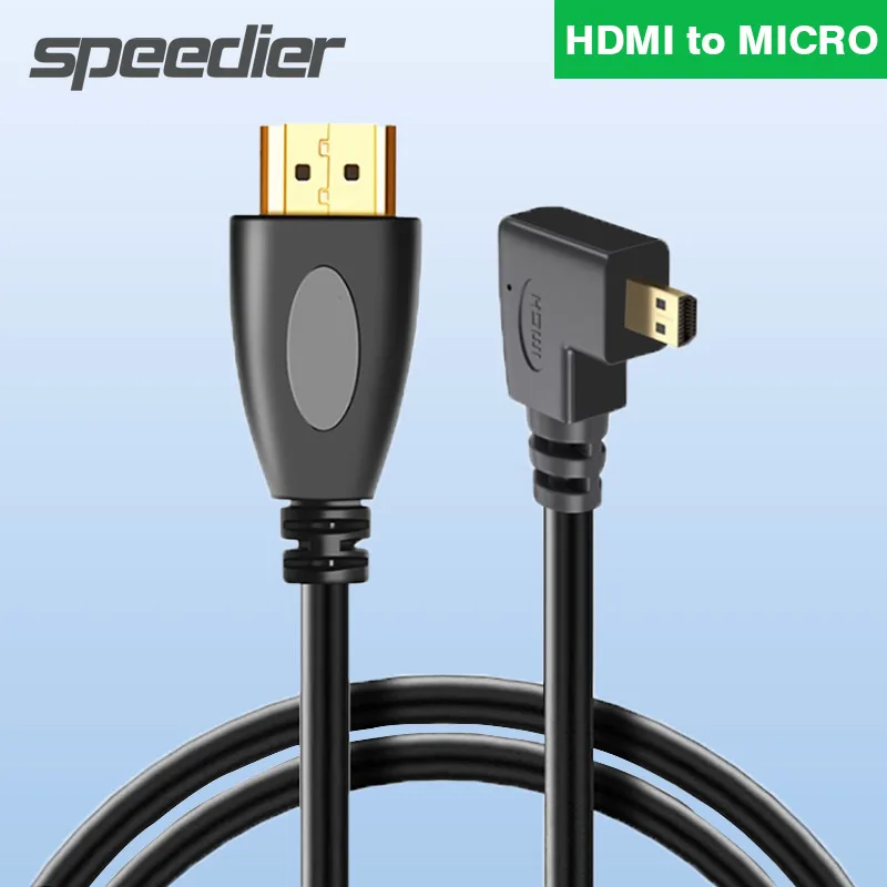 Up Down Gomito Ad Angolo Retto Sinistro Micro-Hdmi A Hdmi-Compatibile Cavo V1.4 Micro Hd Hdmi1.4 Cavo 0.5M Per Tablet Pc Tv Camera Hdtv