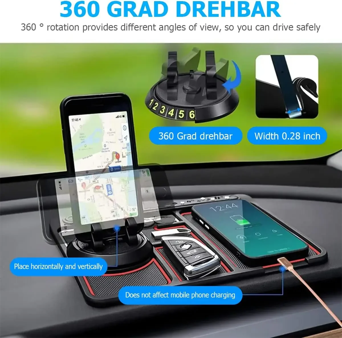 Multi Functional Car Anti Slip Mat Auto Phone Holder Non Slip Sticky Anti Slide Dash Phone Mount Silicone Dashboard Car Pad Mat