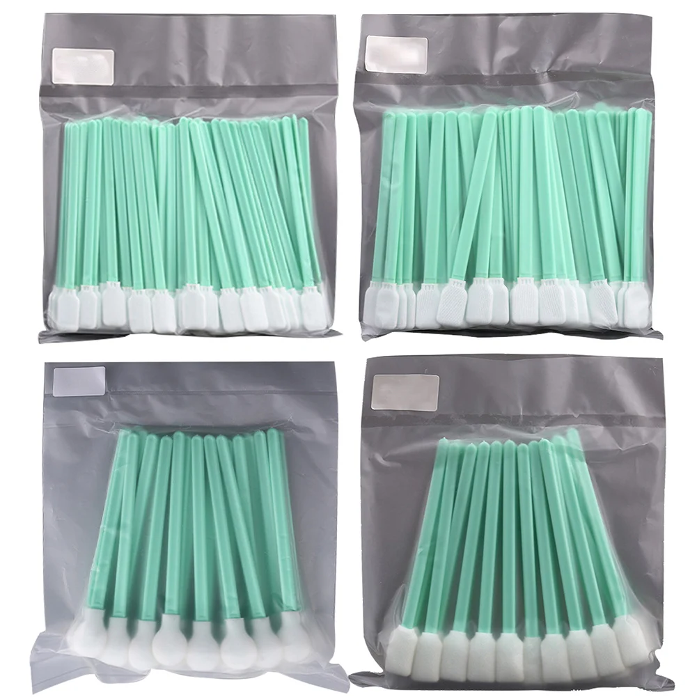 Inkjet Printhead Foam Cleaning Swabs Dust Off Industry Micro Fiber Cotton Swab for Laser Lens SLR Camera 100/50PCS
