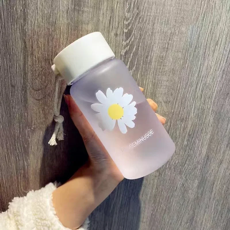 Water Bottle Portable Vacuum Flasks Summer Stainless Steel Thermos Bottle Kawaii Drink Items Plastic Cup Drinkware Transparent