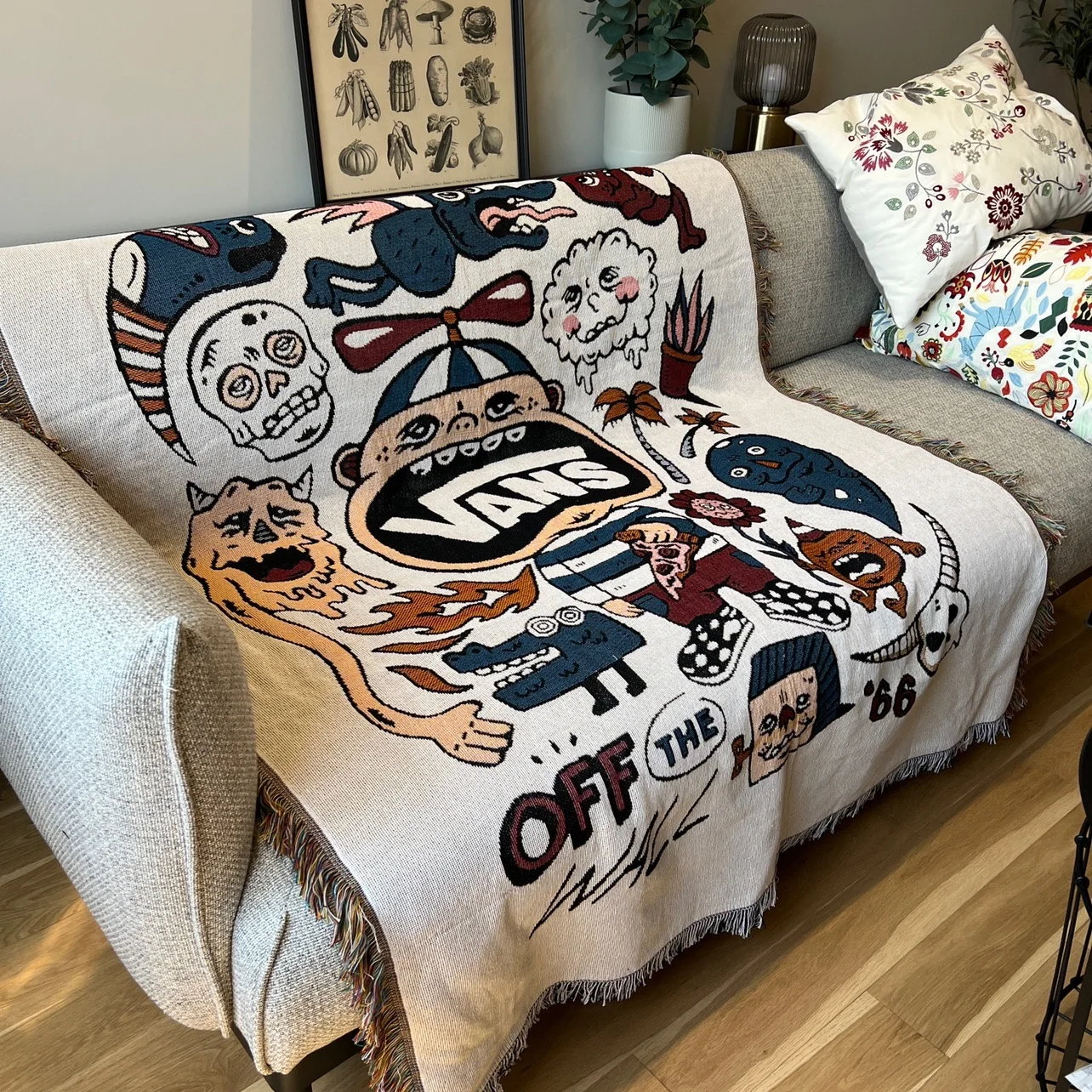 

Funny Little Monster Outdoor Blanket Sofa Covers Multifunction Nap Cobertor Dust Cover Table Cloth Blankets For Bed