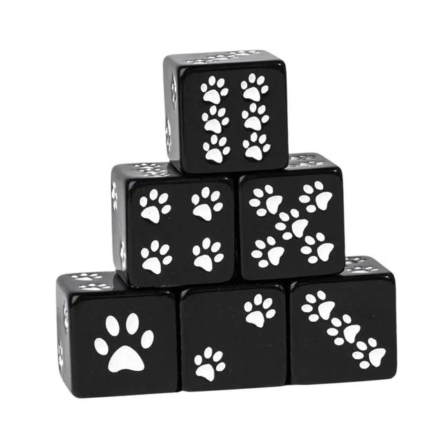 6x Resin Dices Set Portable Cute Pattern Dice Game Set for Entertainment Family Gathering Wedding Party Supplies Table Board