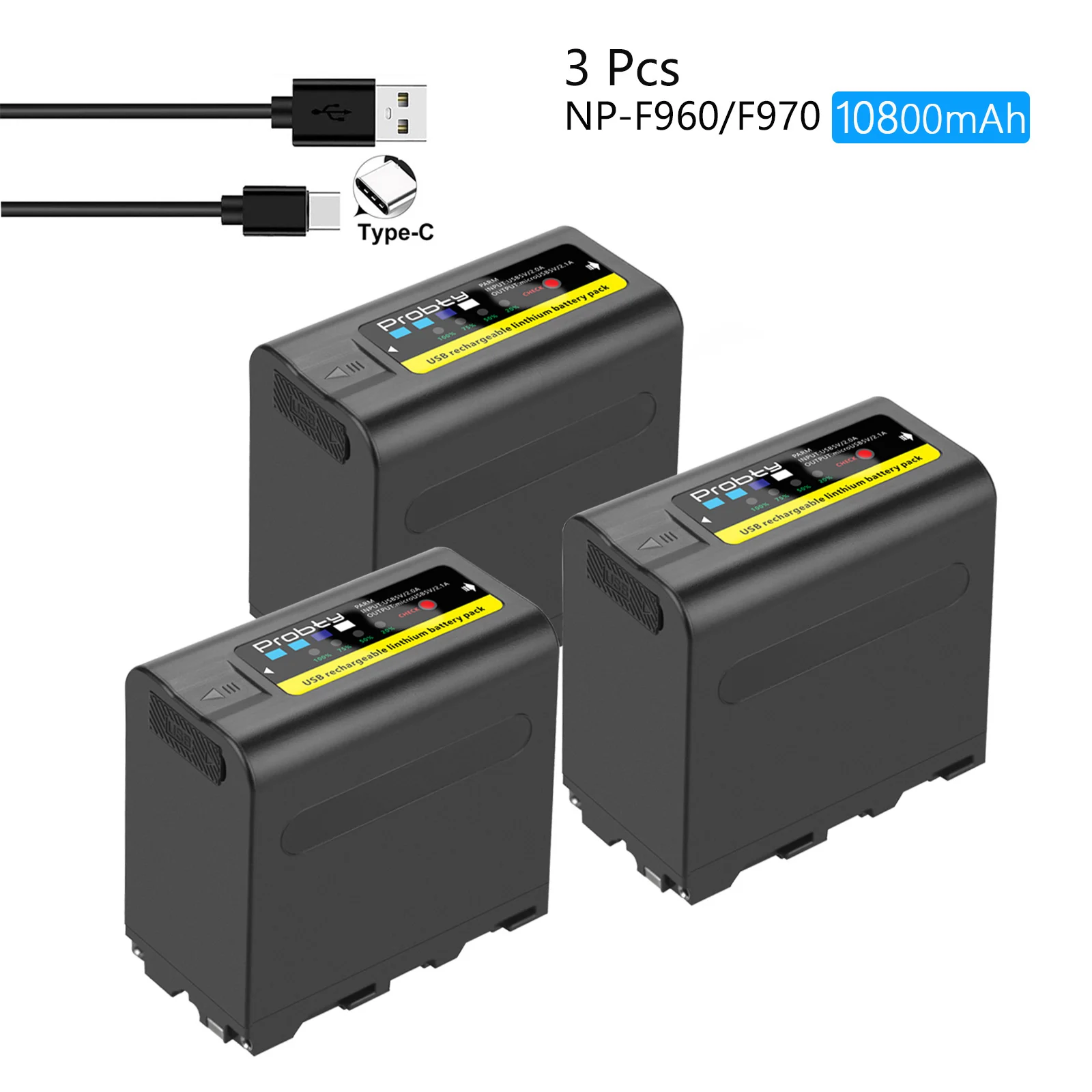 Oyomba 2 X 7800mAh NP-F970 Akku für Sony NP-F980 NP-F960 NP-F750 NP-F930 Ersatzakkus Kompatibel für Sony DCR-VX2100, DSR-PD150, DSR-PD170, FDR-AX1, HDR-AX2000, HVL-LBPB mit 5V USB Ausgang