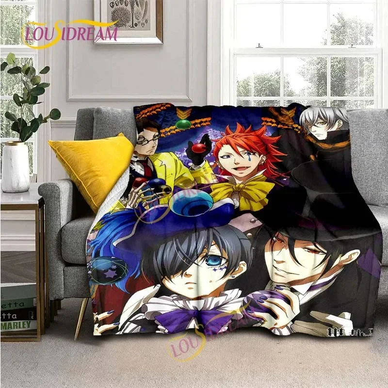 Black Butler Animation Flannel Blanket, Comfortable, Household Picnic Blanket, Suitable for All Seasons 6
