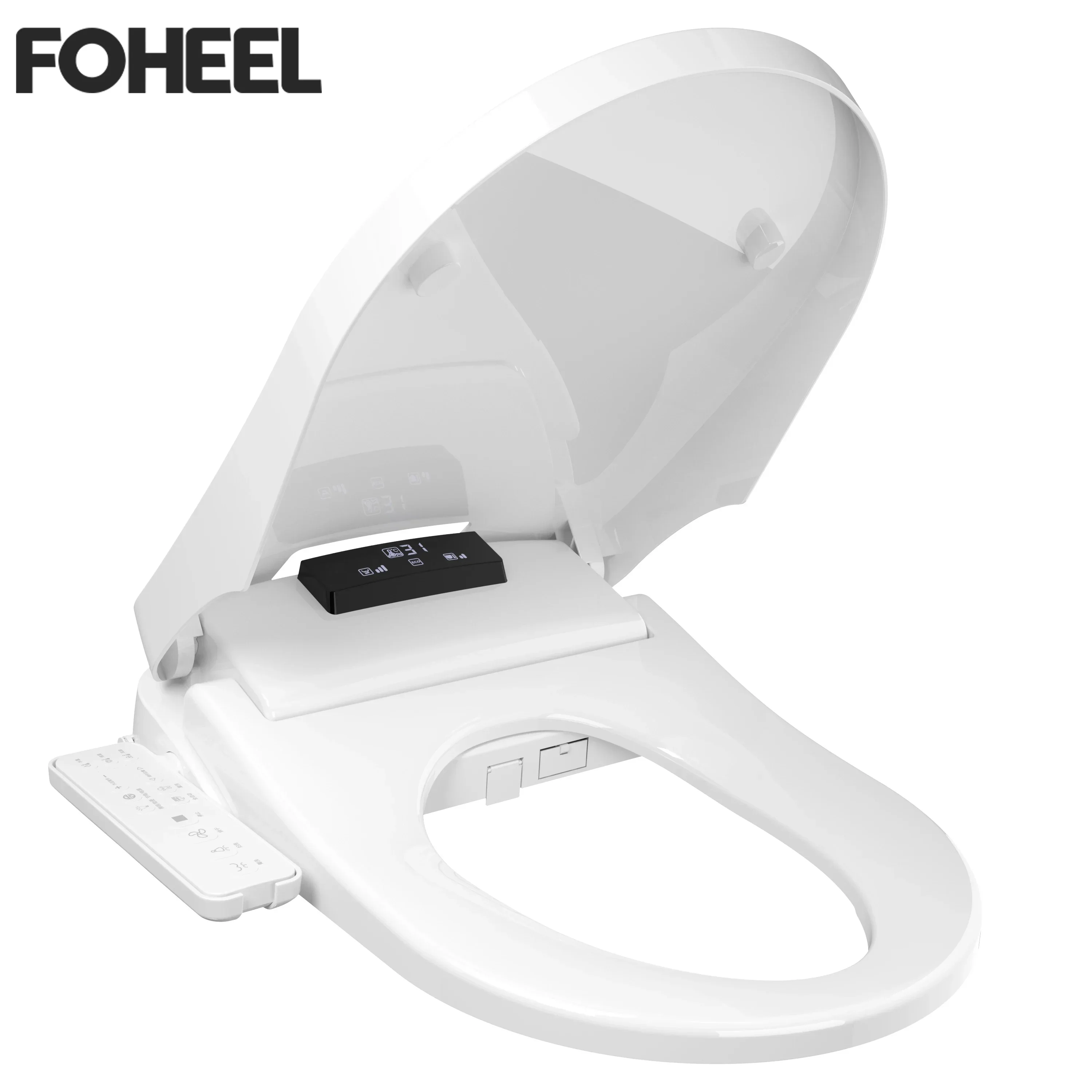 FOHEEL D Shape Smart Toilet Cover Seat Auto Open Intelligent Lid