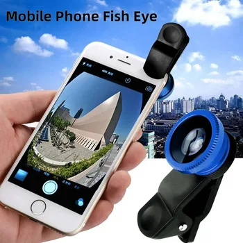 Set di Lenti 3-in-1 per Telefoni Cellulari con Clip, Obiettivo Grandangolare 0.67X, Fisheye e Micro Zoom, Accessori Portatili per Fotocamera da Viaggio e Ritratti