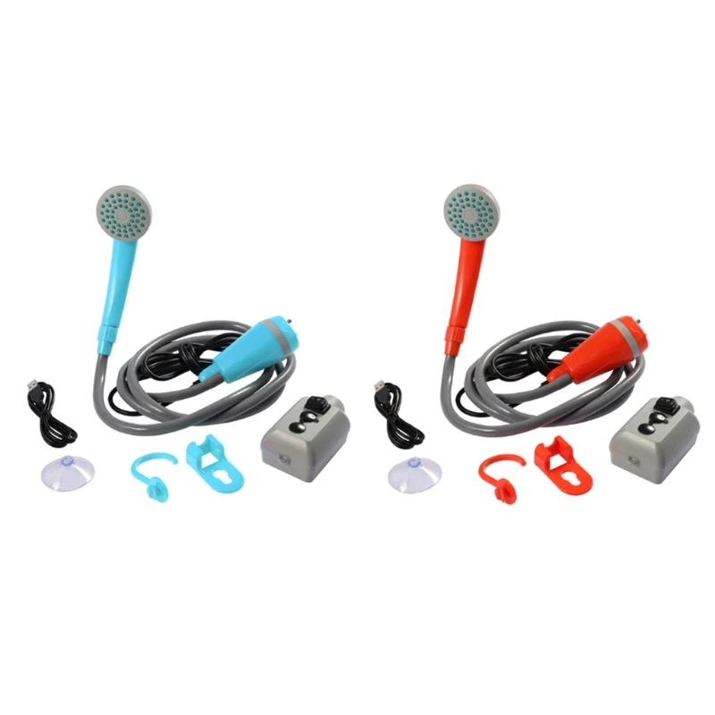 

G99F Portable Camping Shower Set, Waterproof Built-in 2000mAh USB Rechargeable Battery Shower Pump for Camp Hiking