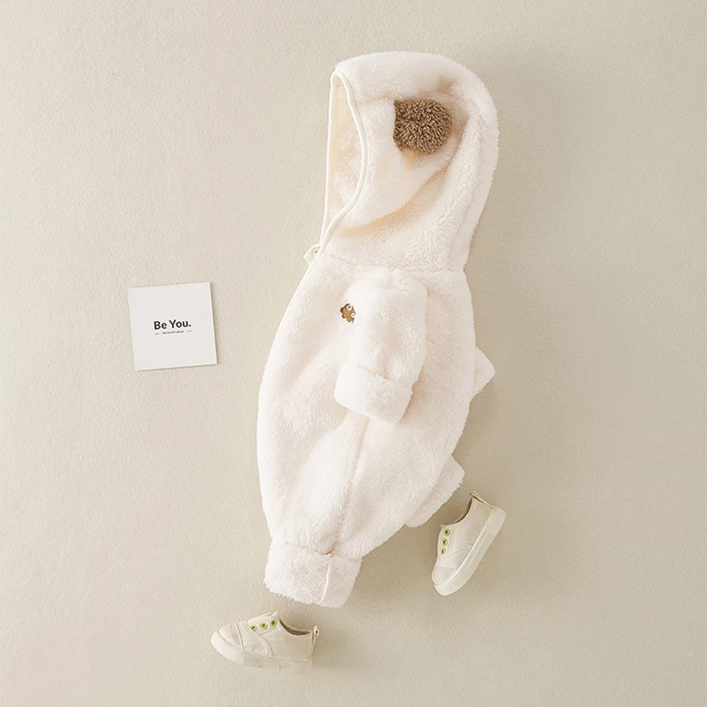 Autumn And Winter Baby Jumpsuit Personalized Embroidered Climbing Suit Baby Jumpsuit Hooded Outdoor Wear