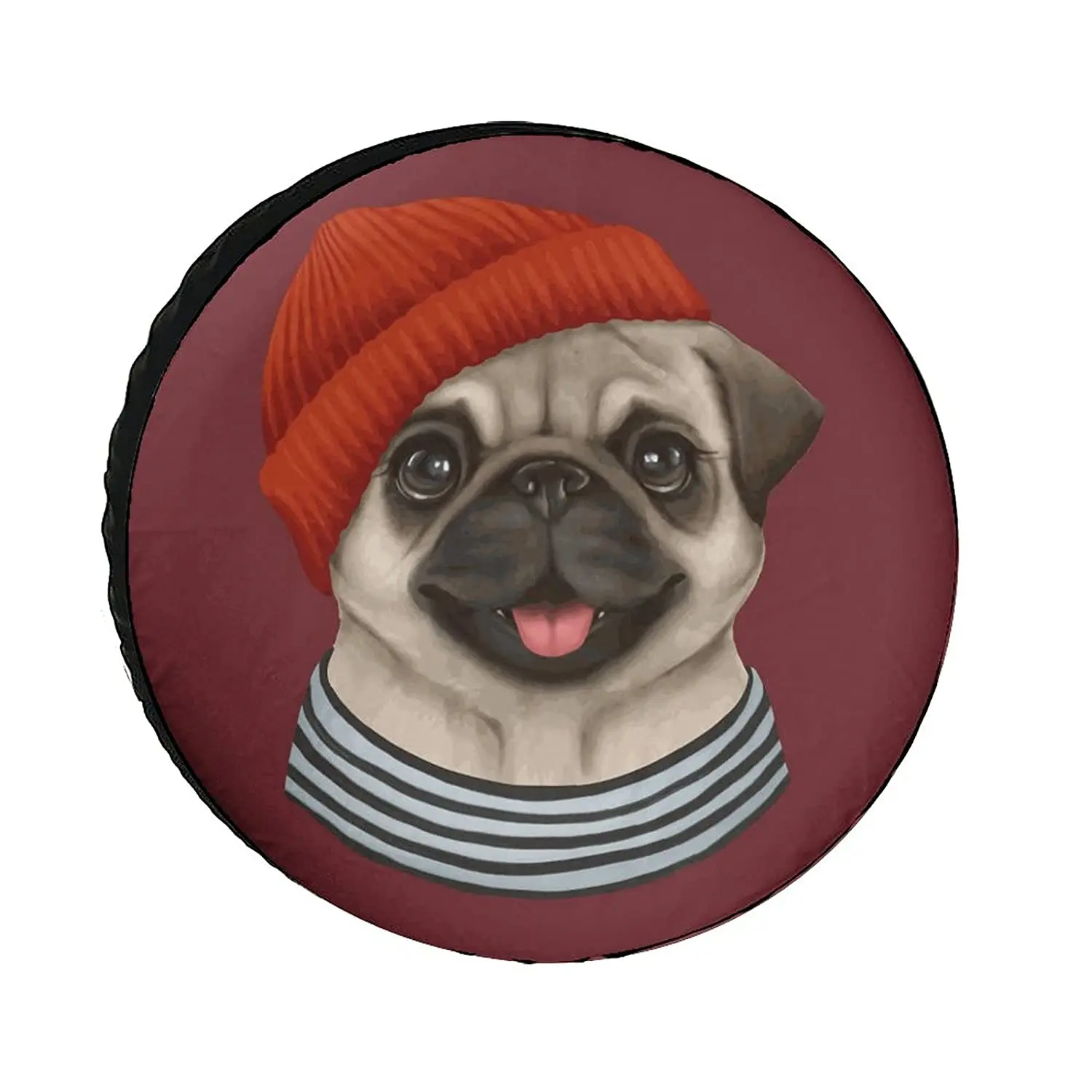 

Cute Pug Dog Universe Exploration Tire Covers Wheel Cover Protectors Weatherproof UV Protection Spare Tire Cover