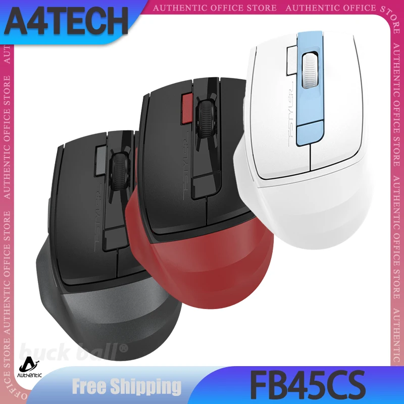 

A4Tech FB45CS Gamer Mouse 2Mode Bluetooth Wireless Mute Air Rechargeable Mouse Sensor DPI Adjustable Ergonomic Office Mice Gifts