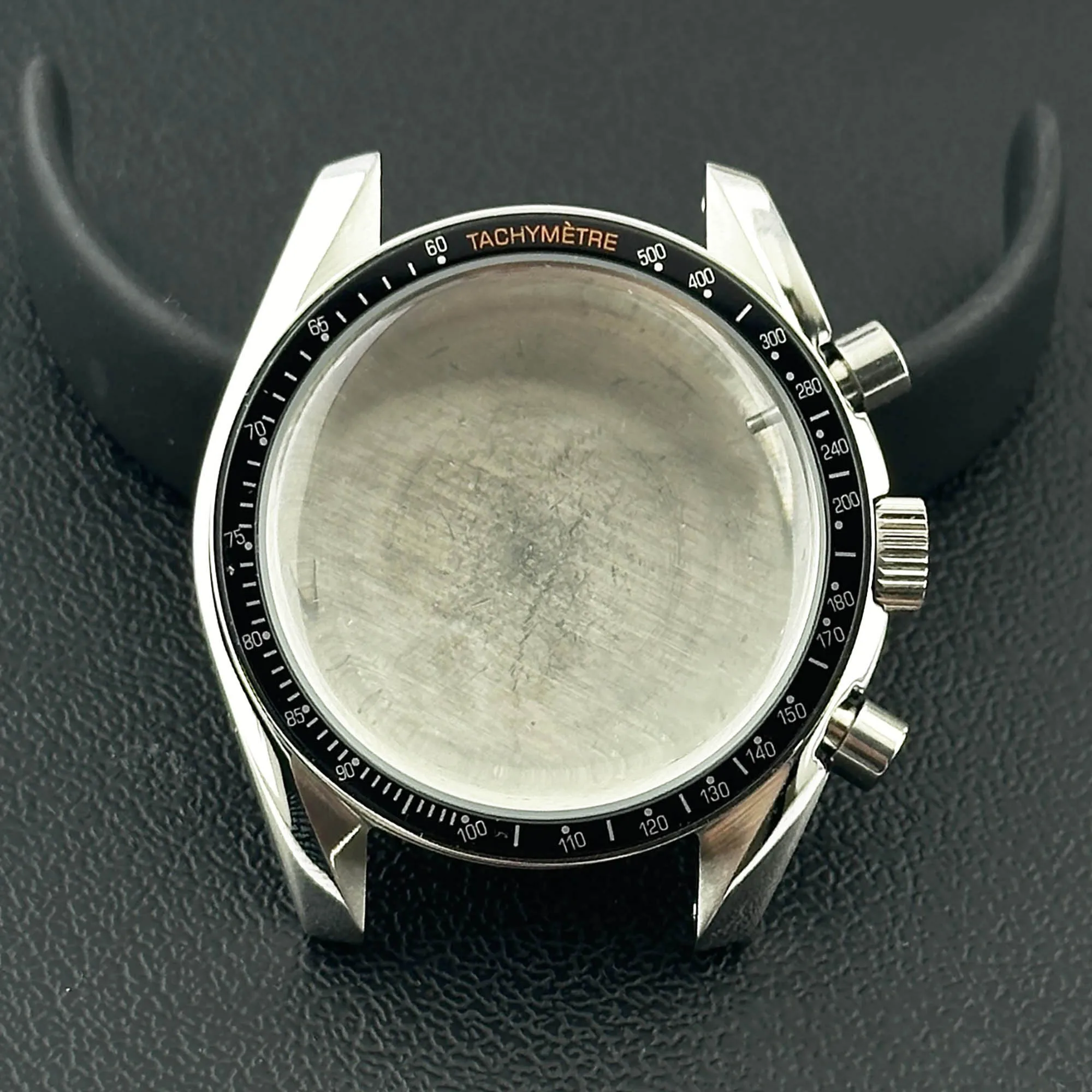 Watch Accessories 39.7mm Men's Stainless Steel Shell Moon Back Cover Shell fits VK63 Movement 20mm Strap