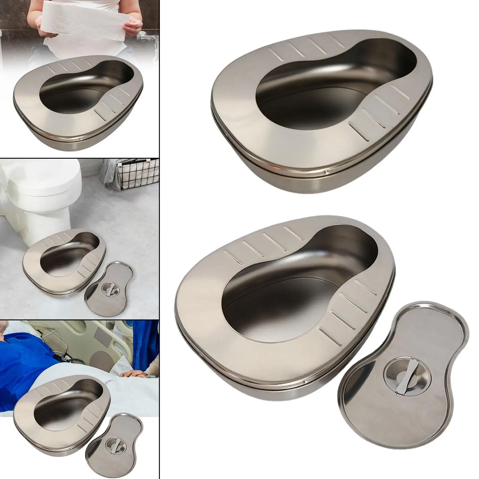 Bed Pan for Elderly Bedside Commode Thickened Sturdy Multiuse Portable Bedpan Pee Container Easy Carrying for Men Women Elderly 4