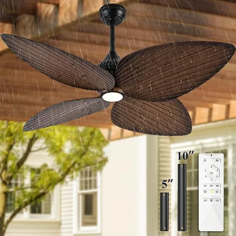 North American Style Ceiling Banana Leaf Ceiling Fan Light Living Room Dining Room Creative Decorative Electric Fans Lights
