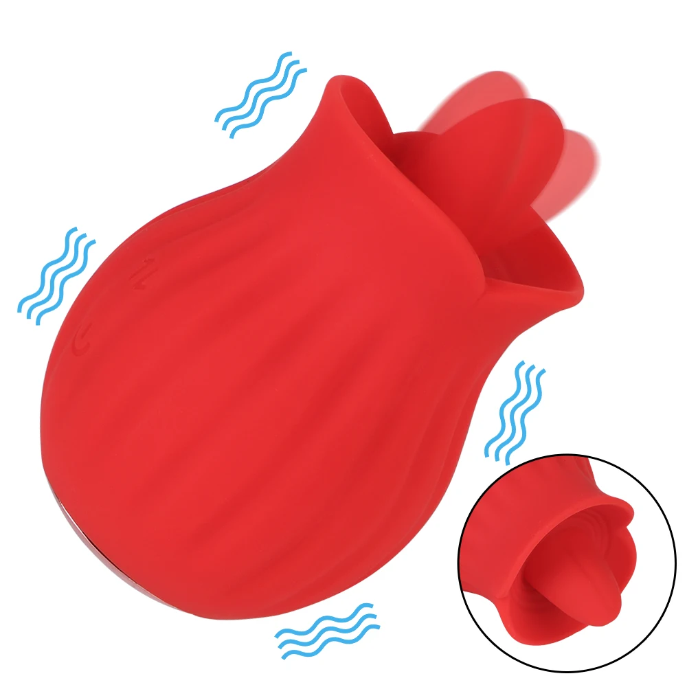 Vibratore a forma di rosa con stimolazione linguale per clitoride_voghion.com