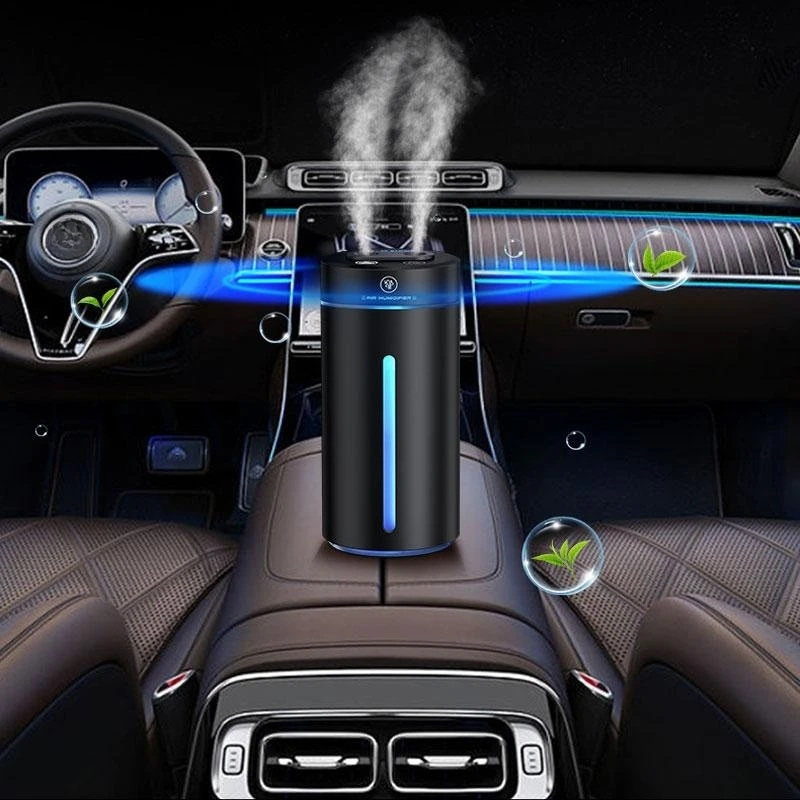 Dual Spray Car Air Humidifier Vehicle Aluminium Alloy USB Charging Mini Essential Oils Diffuser Air Freshener