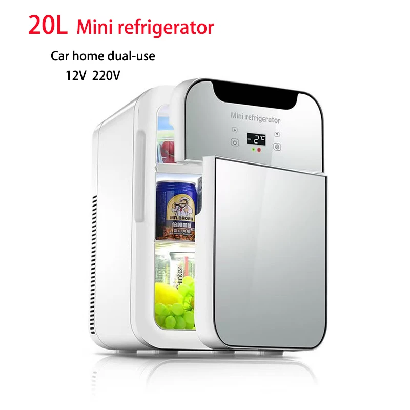 Mini Refrigerator Camping Refrigerator 20L Car Mini Small Refrigerator Freeze Heating Dual Use Household Car Picnic Refrigeration Portable Small Refrigerator 12V 220V
