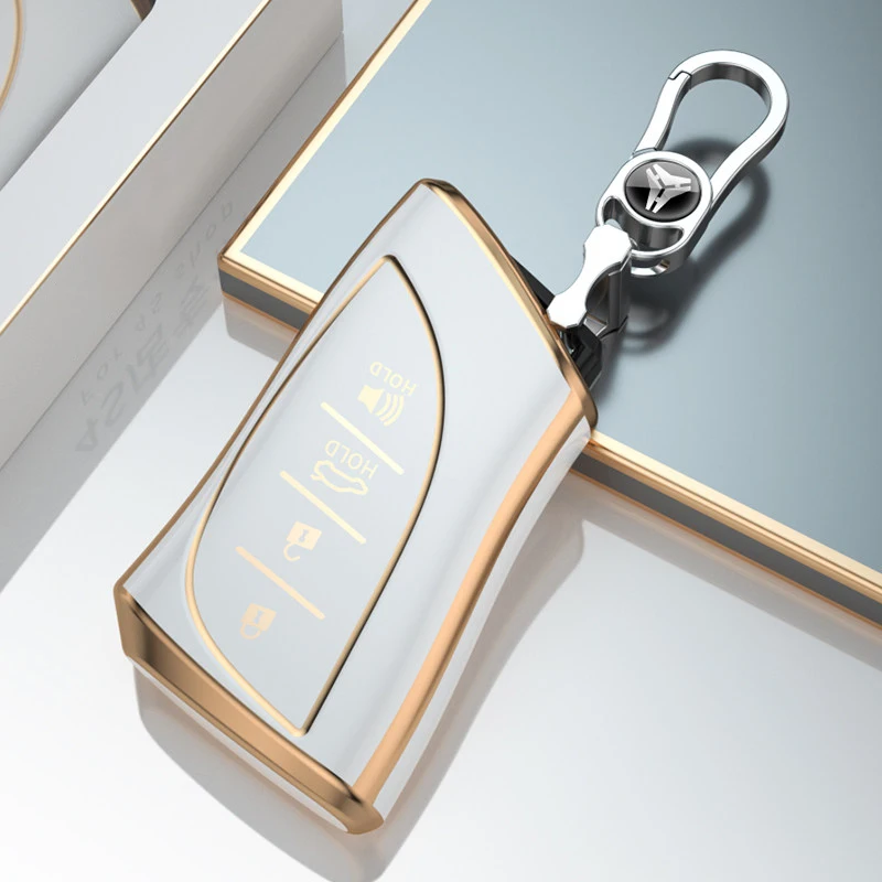Premium Car Key Case Shell Cover with 4-Button Protection - Sleek Fob Accessory